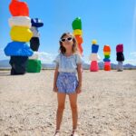 Elisabetta Fantone Instagram - We're busy making memories in #Vegas, the ultimate colorful playground. #SevenMagicMountains 💛🧡❤💜💙💚 #LasVegas #Nevada 🌵🌞🃏🎰🎭🎉 Seven Magic Mountains, S Las Vegas Blvd, Las Vegas, Nevada
