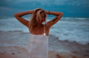 Eliza Coupe Instagram - Scroll on through to see the impromptu photoshoot before my birthday dinner outside  @realcoconutkitchen in Tulum two days ago. The sorceress who is @sea.lua walked in and said her gift was to capture the moment... it was only about 8 minutes of captures. Just the two of us, no glam squad no nuthin....Just the magic of sacred Tulum as our backdrop and the energy of the elements and us. 
As I look at these pictures, I see  freedom. I am not sure I have ever seen that in a picture of me. So many shackles to expired realities... and alas... now I am free. And each day I will slough off another layer and perhaps next year or next week or even tomorrow, I will see an even freer me. As that is how is to be the truth of who we came here to be... shedding and transmuting all the tired stories of who we think us to be. I am so grateful for this life. Every single moment of these 40 years...this time around...they brought me here and here is a stunning place to be. 

Dress by @yevadon 🤍

#love #gratitude #tulum #powerful #freedom #be #open #expand #elevate #trust #impeccable #impeccability #integrity #precision #clarity #raiseyourvibration #ootd #beach #flow #farts
