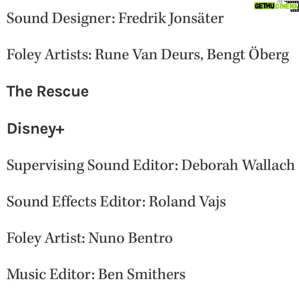 Elizabeth Chai Vasarhelyi Instagram - Motion Picture Sound Editors (MPSE) thank you so much for honoring @therescuefilm and #Deborah Wallach and our team with this amazing nomination #audiocounts
