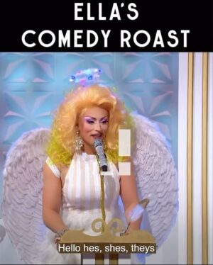 Ella Vaday Instagram - 2 Years since my winning Roast! 😇👼🏼

Written in my dark hotel room, practised in the bath and performed the next day! This was an intense experience, but I always work best under pressure and the jokes just came to my head! (Thank god!) actually I need to find my notepad with the extended version, reckon they cut at least a minute extra!
The outfit and self styled hair is to be desired, but I was truly a budget queen, reuse/reatyle what I can of my own stuff, before drag race I think I literally owned a couple outfits and this was the first wig I EVER bought! 

Proud of this roast, with the pressure cooker environment, the cold and the tiredness, your girl did good!