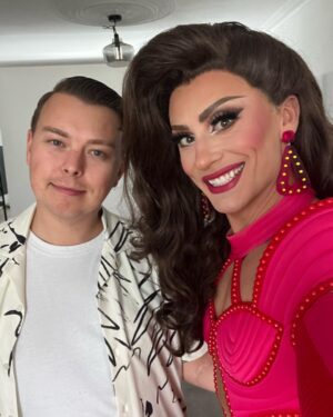 Ella Vaday Instagram - Brightening up your Thursday Feed! 

Finally got to shoot with @tbuck9 📸

Dress - incredible @jeffreykellydesigns for dragcon LA
Shoes @bakeashoe 
Hair @venus.nv