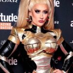 Ella Vaday Instagram - I’m sorry but Gold Globe Titty SLAY….Fab night at @attitudemag awards, such a fun evening surrounded by THE BEST people, Gays, Theys and Ally’s (ah-lays) Looking forward to next year! Pic @jshaw_photography Dress custom @simonpreen Hair @benjaminpaulhair @howsyourheadwigs Boots @asos Lenses Addict Blue @anesthesialenses.official @lensdotme_official