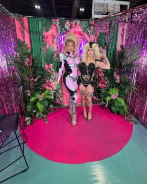 Ella Vaday Instagram - @rupaulsdragcon DAY 2 Had lots of lovely visitors, and of course the mothership! My mum had the best time meeting lots of fans, I swear she’ll have her own drag mums booth next year haha

Also went and got a picture at the @breastcancernow booth , a cause very close to my heart