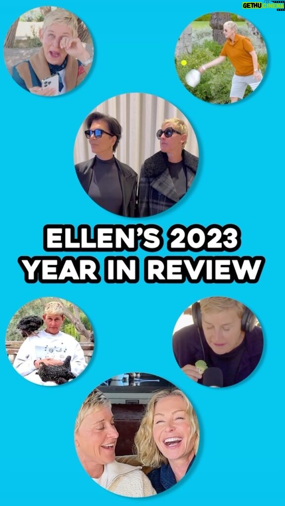 Ellen DeGeneres Instagram - 2023 was filled with lots of laughs and lots of chickens.