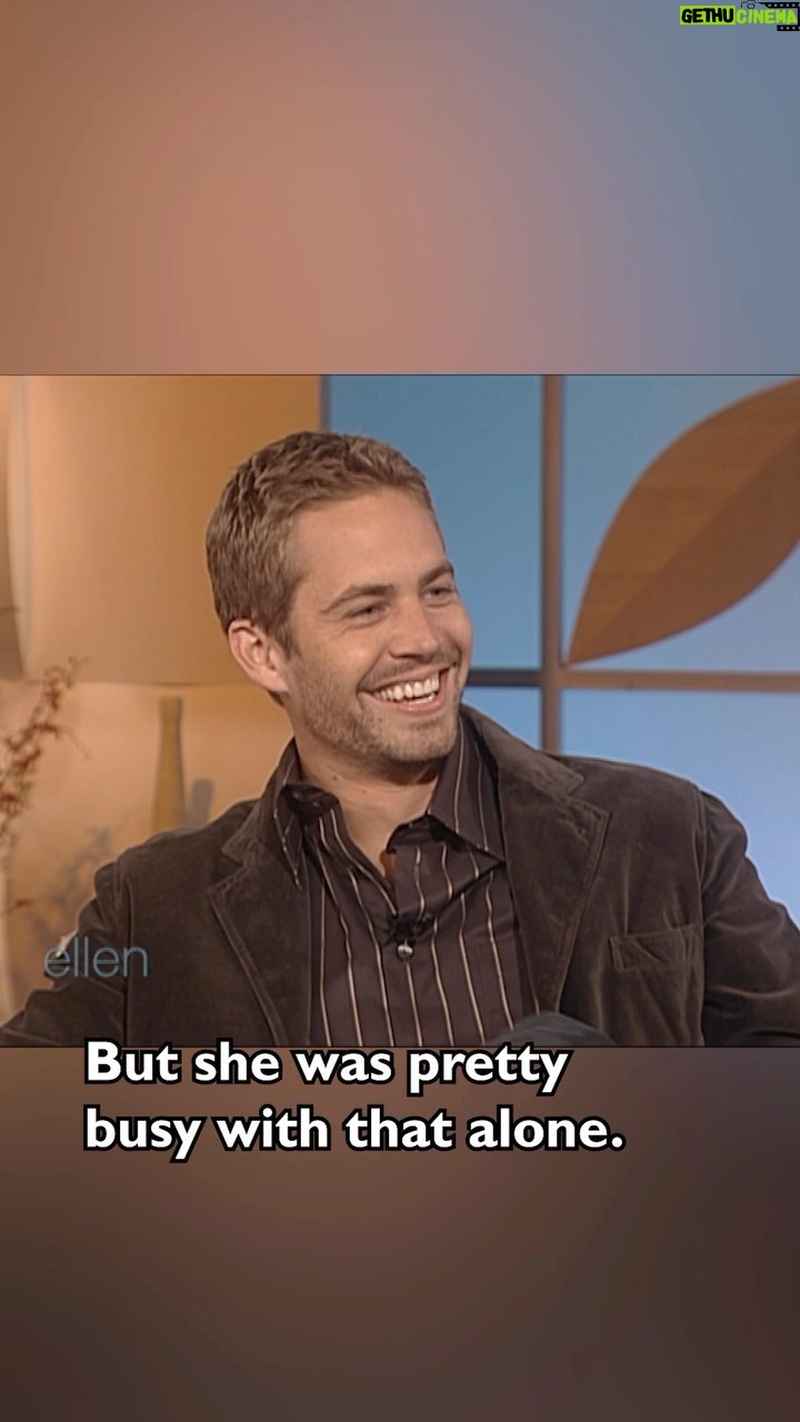 Ellen DeGeneres Instagram - My chat with Paul Walker in 2003 ❤️