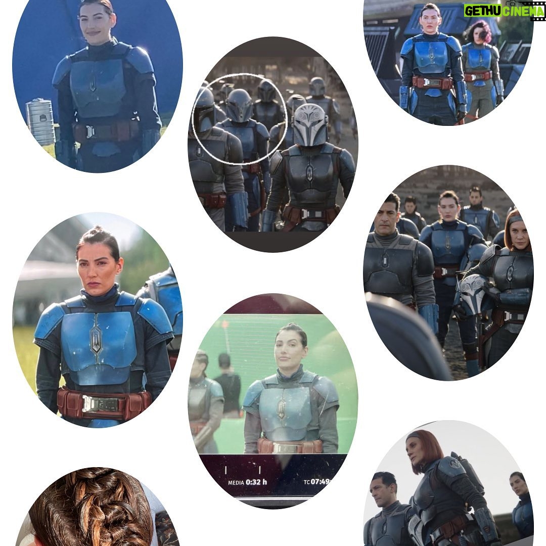Ellen Hancock Instagram - I was pulling up to a random fitting one day and I truly had no idea where I was going. I knew I was booked and a costume was going to be specially made for me. Everything else was shrouded in NDA’s. I was told I’d have more paperwork to fill out before I went in so I arrived early. As I pulled into the lot and looked for where to go I saw a white sign that said Fitting Parking and I pulled in. And then I stopped breathing. As I glanced again at the sign I noticed a small symbol in the corner. A Star Wars symbol. Where the heck was I going?!?!? I stroll into the outer office of the fitting. My phone is immediately confiscated and I’m handed a stack of papers to sign. Some words pop out at me… LUCAS FILMS. Oh. My. God. I’m finally called back into the fitting and it starts as you might imagine. Measurements are taken. But then they keep taking them. So many measurements. So many numbers. I’m glad I’m not the one figuring this out. Then some wardrobe basics are brought in and I begin to put them on. A jumpsuit? What is this? Oh… body armor?? What is this?? A HELMET!!!??? I try to act cool with every ounce of my being. I could jump out of my skin. I could scream and run a lap around the room. I’M A MANDALORIAN. That was just the beginning of my adventure. What started as a three day gig somehow magically turned into 16 days and nights as I joined a small group of Mandalorian’s that eventually became core. It was some of the hardest work I’ve ever done. Some days I got home and I felt like I’d been hit by a train. My body hurt in places I didn’t know it could. I was exhausted. But I was truly the happiest I’d ever been. Long days in body armor not taking it off except rare breaks. A jet pack!! Heat. Days you just got used to living in your own sweat. Long nights.. all night… cold. So cold. Early mornings. Arm workouts holding pieces of hair up while @cutmarc knotted and transformed me into a warrior every day. But also instant friendships from surviving it all and sharing the desire to do it all again every day forever. The best crafty iced coffee you could dream of. And truly just the best crew working today. @themandalorian experience of a lifetime 💙