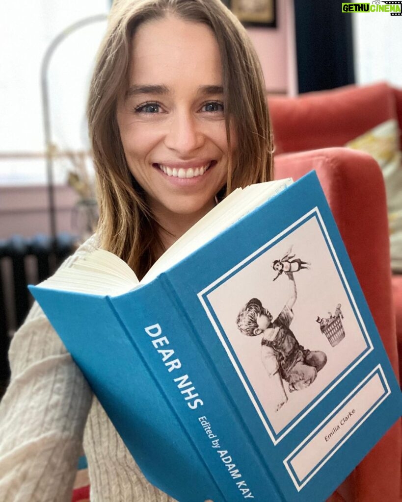 Emilia Clarke Instagram - I love my #nhs and here is a book where I will tell you the many ways in which I love The NHS... (spoiler- they literally saved my life) @amateuradam knows how beloved our magical institution of free healthcare is and had the GENIUS idea of making a book of people showing love and saying thank you. It has brought tears to my eyes and a beaming smile on my face! Feeling incredible proud to be a part of this beautiful beautiful thing. @amateuradam you legend where you leads I shall follow... especially if it ends in @nhscharitiestogether making the nhs feel celebrated, praised and ALIVE!! #dearnhs #weloveyou #❤ #tedreallygotintoit #thentedtriedtoeatit #highpoochpraise