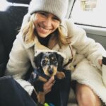 Emilia Clarke Instagram - Let the true love continue... taxi style. #readyforanythingevenaChanelfitting #myentirefeedwillnowfeatureandmentionteddingtonclarke #sorrynotsorry #🐶❤️
