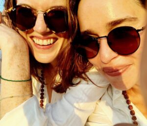 Emilia Clarke Instagram - NAMASKAR India. 🙏🏻🙌✌️
NAMASKAR #anandaspahimalayas this is NOT an ad, this is just two gals buzzed off our faces on India, peace, being robbed blind by monkeys, (we hardly put up a fight) the best two books I’ve read in years (#theoverstory should be mandatory reading the world over), yoga, spice, mamma earth and figuring out that all you’re ever looking for can be found within. Corny as hell but my god is it true. #breathebabyandletthemadnessmeltaway 
#brainalteringjoy #roselesliehasmyheartandsoulwrappedupinhers #DONTFORGETTHELOVEPEOPLE! 
#bollocksdoesthatmeanitstimetoworknow? #🙌 #✌️ #🐒 #saltwaterbook #AMUSTREAD! @itbeginswiththebody