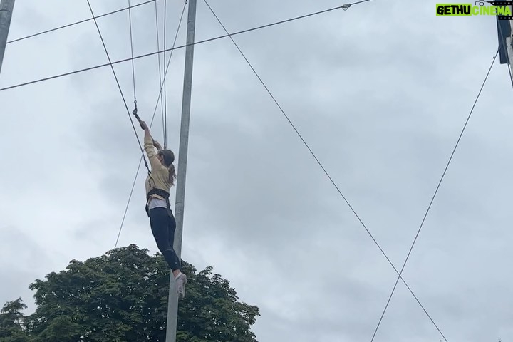 Emilia Clarke Instagram - When on strike? Trapeze. From a back flip to a face plant, its the journey that counts 😂😇 #yocirquedusoleilwheredoisign #fyithatsgamefacenotfearformyface