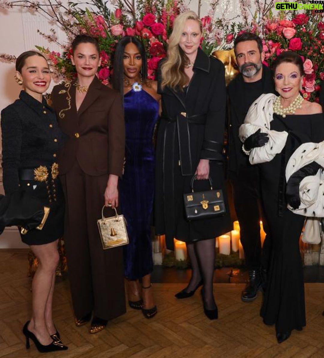 Emilia Clarke Instagram - Thank you so much to @schiaparelli and the incredibly talented @danielroseberry for kicking my jet lag to the curb and giving me this FIRE outfit to wear last night! Welcome to London baby! 🥰🙌❤️