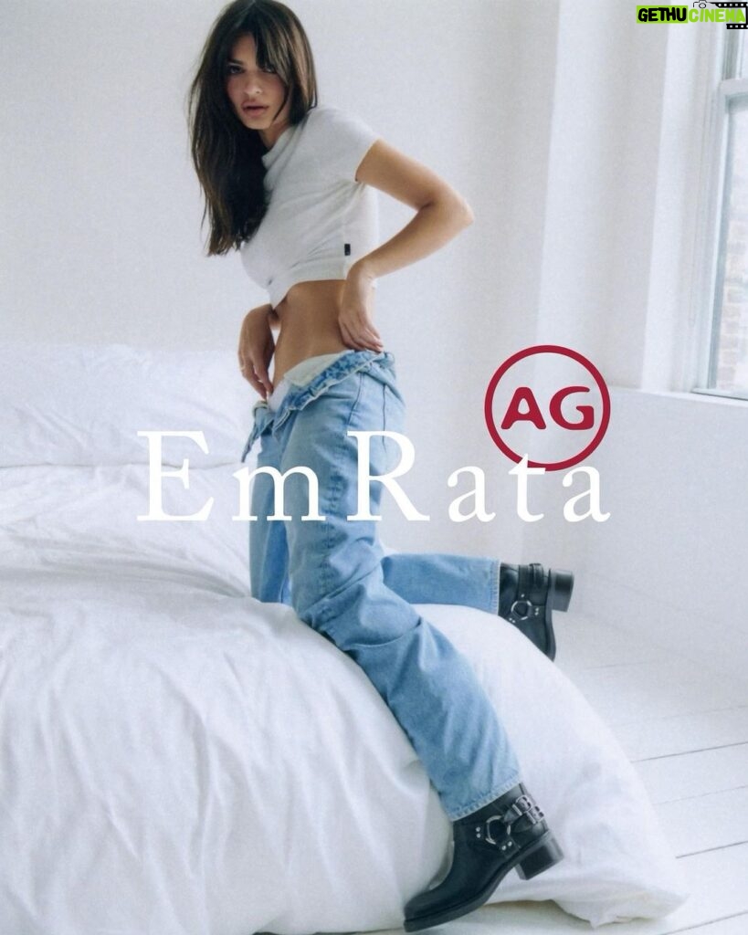 Emily Ratajkowski Instagram - introducing emrata x @agjeans ! i loved designing these pieces and am so excited to see you all wearing them & taking them from day to night. many thanks to the ag team 🫶#emrataxag