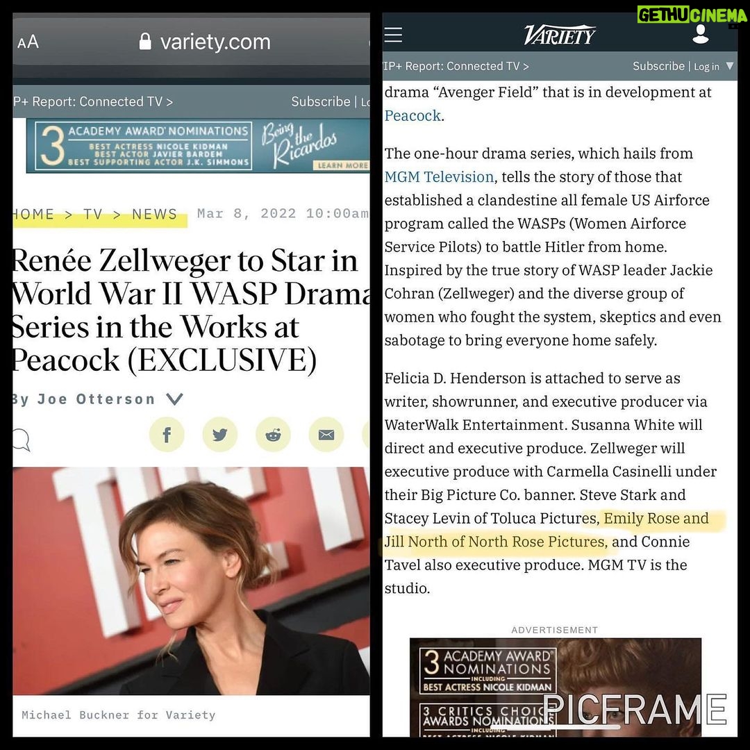 Emily Rose Instagram - FINALLY! To say we have been waiting to tell everyone about this is an understatement. This show has been the seed of an idea in my dear friend @jillmurraynorth s mind for years. One day at a comic-con hotel restaurant in Belfast, we sat and ate. She caught me up on what she was up to, and casually mentioned this show that she had been thinking about. Long story I can share another time, but back in the states she showed me all of her research and I was hooked. I was hooked on Jackie Cochran, I was hooked on these Black and white photos that stared back at me, saying tell our story! “We are moms, we are girlfriends, we are teenagers, we are woman…. we are PILOTS, and we want to bring our men back home from war.” Jill & I, with help from my wonderful managment team, formed a pitch, rehearsed the brains out of it, worked with some other wonderful collaborators, and had the wonderful opportunity to tell Renee Z about it — and she was hooked as well. We have been working on this show, before Mercy was even a thought, and finally today — we get to officially say it’s in development at Peacock. I’ve always loved collaborating, sometimes to the frustration of my producers :) But now I know why. Because I love to create. And I can’t wait to bring these ladies and their stories to life, with such an incredible, talented group of women. @feliciadhen1 #susannawhite @big.pic.co @tolucapictures are all incredible! So much work behind us, and still so much to do - but it’s work I love doing. Thanks @jillmurraynorth for trusting me to partner with you on this. #herewego #theireyeswereonthestars