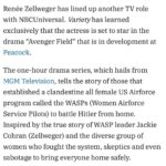 Emily Rose Instagram - FINALLY! To say we have been waiting to tell everyone about this is an understatement. This show has been the seed of an idea in my dear friend @jillmurraynorth s mind for years. One day at a comic-con hotel restaurant in Belfast, we sat and ate. She caught me up on what she was up to, and casually mentioned this show that she had been thinking about. Long story I can share another time, but back in the states she showed me all of her research and I was hooked. I was hooked on Jackie Cochran, I was hooked on these Black and white photos that stared back at me, saying tell our story! “We are moms, we are girlfriends, we are teenagers, we are woman…. we are PILOTS, and we want to bring our men back home from war.” Jill & I, with help from my wonderful managment team, formed a pitch, rehearsed the brains out of it, worked with some other wonderful collaborators, and had the wonderful opportunity to tell Renee Z about it — and she was hooked as well. We have been working on this show, before Mercy was even a thought, and finally today — we get to officially say it’s in development at Peacock. I’ve always loved collaborating, sometimes to the frustration of my producers :) But now I know why. Because I love to create. And I can’t wait to bring these ladies and their stories to life, with such an incredible, talented group of women. @feliciadhen1 #susannawhite @big.pic.co @tolucapictures are all incredible! So much work behind us, and still so much to do - but it’s work I love doing. Thanks @jillmurraynorth for trusting me to partner with you on this. #herewego #theireyeswereonthestars