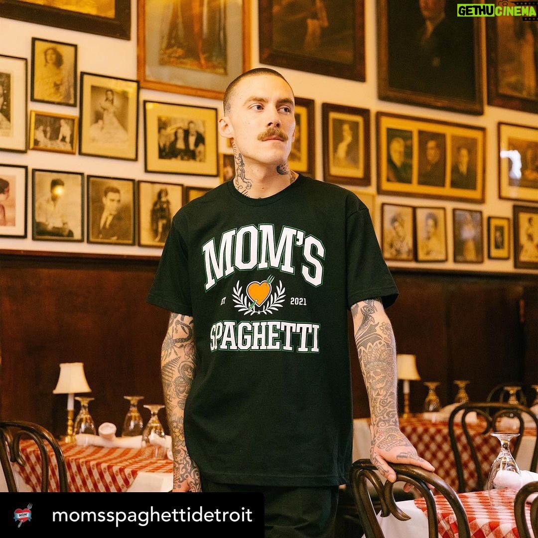 Eminem Instagram - #Repost @momsspaghettidetroit ・・・ In addition to leftovers from the vault – we got a FRESH drop of #MomsSpaghetti merch – launches today at #TheTrailer