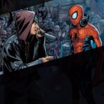 Eminem Instagram - The rap battle of the century. 🎤 See @Eminem and Spidey face off on hustl’s new variant cover for ‘Amazing Spider-Man’ #1! Mom’s spaghetti not included.