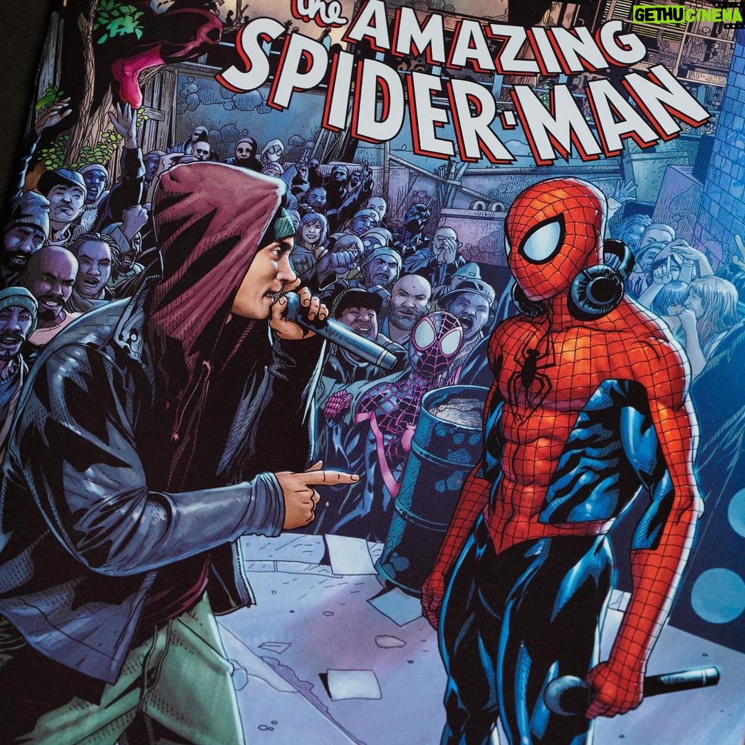 Eminem - 3.7 Million Likes - "Like Spider-Man crawlin' upside of a wall" 🕷️ HONORED to be on the official variant of The Amazing Spider-Man (2022)... drops tomorrow on shop.eminem.com