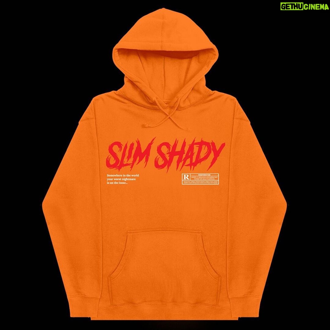 Eminem Instagram - "You don't wanna fuck with Shady/ 'cause Shady will fuckin' kill you" πͺπ©Έπ Ltd edition Shady Rated R Halloween Capsule available for 24 hrs only- link in bio
