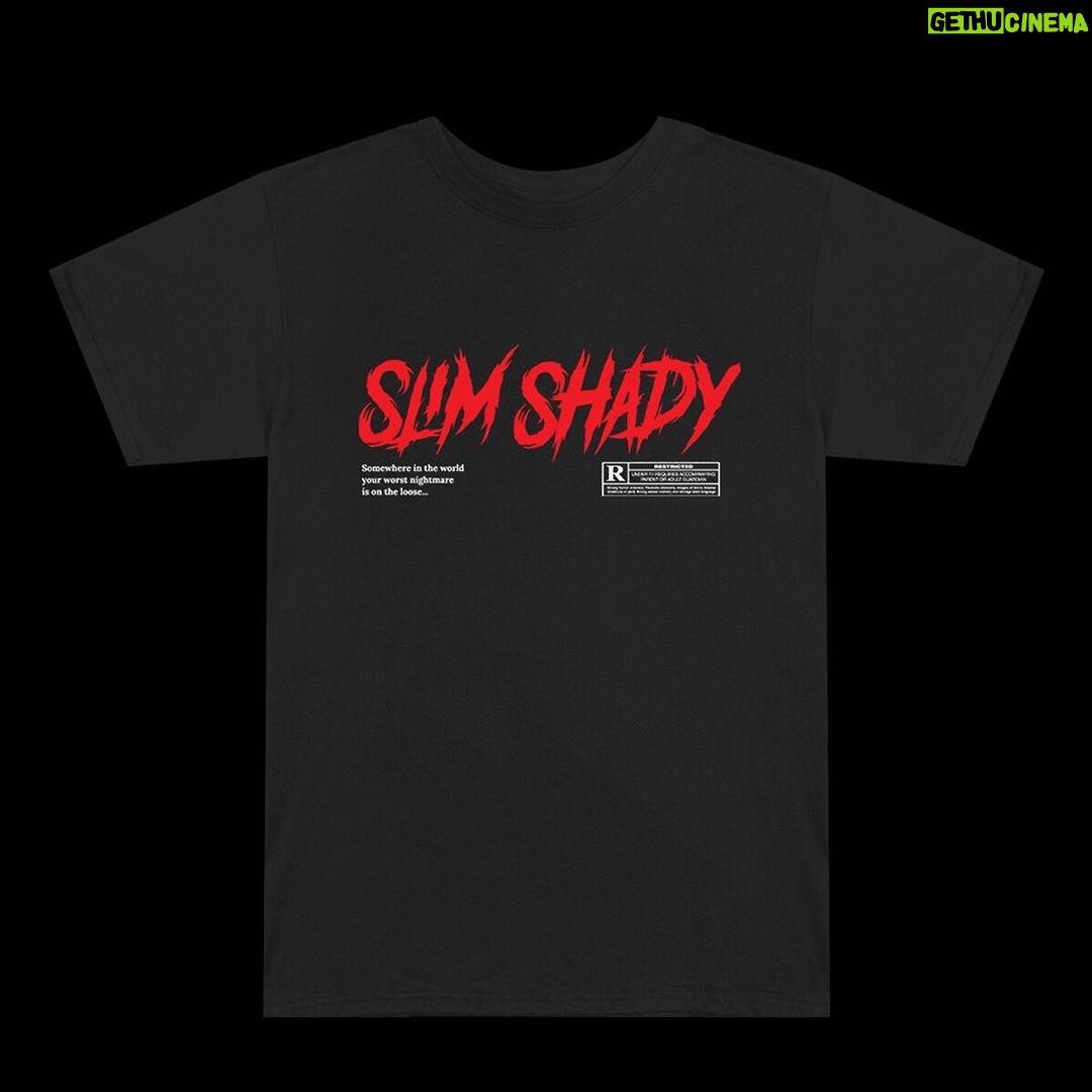 Eminem Instagram - "You don't wanna fuck with Shady/ 'cause Shady will fuckin' kill you" πͺπ©Έπ Ltd edition Shady Rated R Halloween Capsule available for 24 hrs only- link in bio