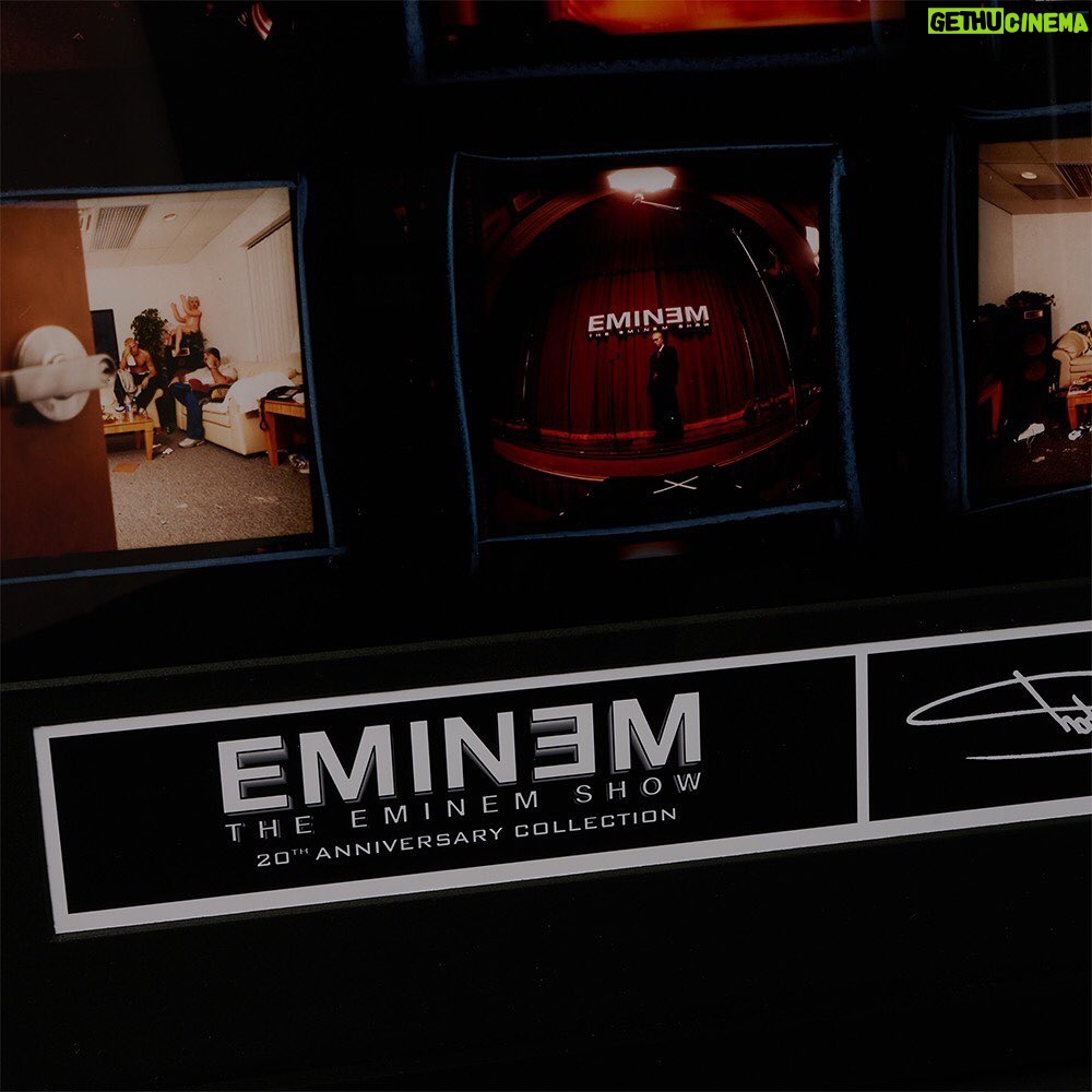 Eminem Instagram - "That's why we seize the moment, try to freeze it and own it" #Emshow20 collectibles drop thursday with some rare and previously unseen photos - link in bio #TheEminemShow