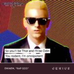 Eminem Instagram - we went through the genius data to pull some quotables from the top 3 most popular @eminem songs on #CurtainCall2 share your favorite #CurtainCall2 genius lyric card using the hashtags #CurtainCall2 and #Entry and you might just get a repost and a prize from eminem himself 👀 link in bio for details