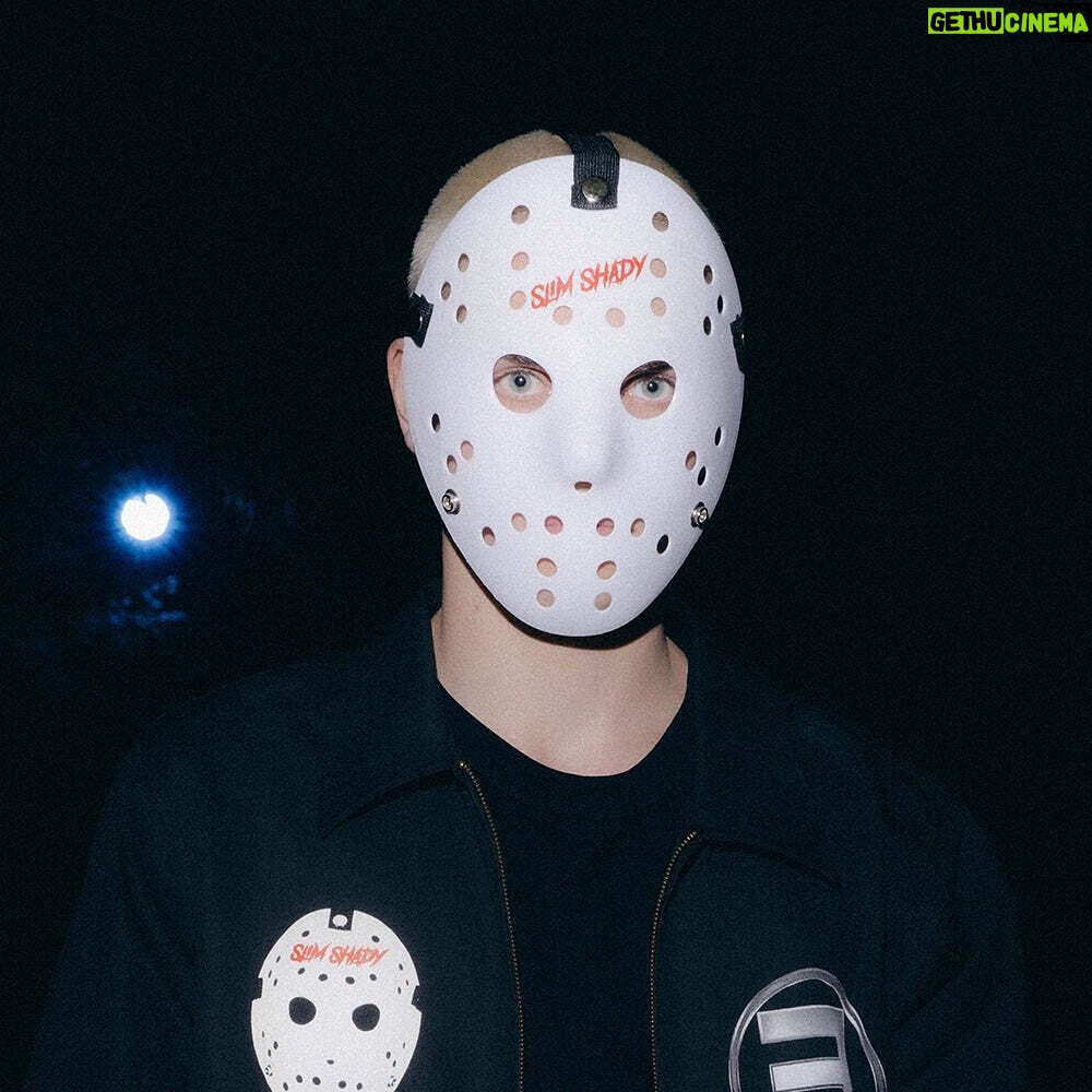 Eminem Instagram - "Chainsaw in hand, bloodstain on my apron/ Soon as the blade spun, vrrunn, they run away from" 😈 #ShadyRatedR collection- out now thru 11/1! Link in bio