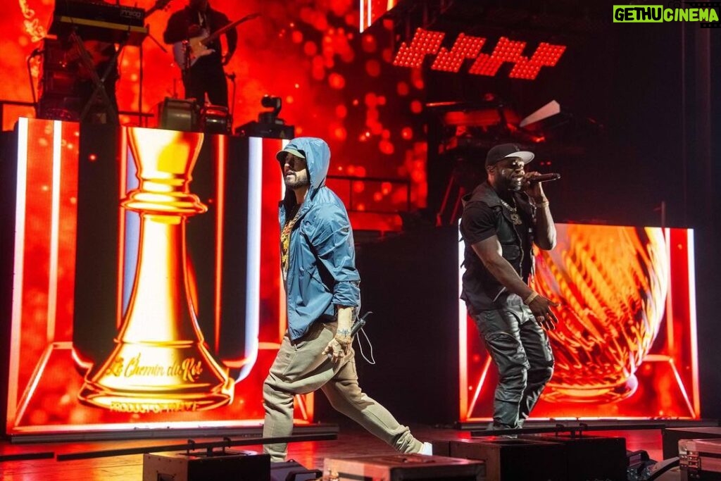 Eminem Instagram - Had 2 come out with @50cent last night… thanks 4 the love, Detroit! FINAL LAP TOUR!!! photo credit: Krewsade