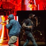 Eminem Instagram - Had 2 come out with @50cent last night… thanks 4 the love, Detroit! FINAL LAP TOUR!!! photo credit: Krewsade