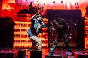 Eminem Instagram - Had 2 come out with @50cent last night… thanks 4 the love, Detroit!  FINAL LAP TOUR!!! 

photo credit: Krewsade