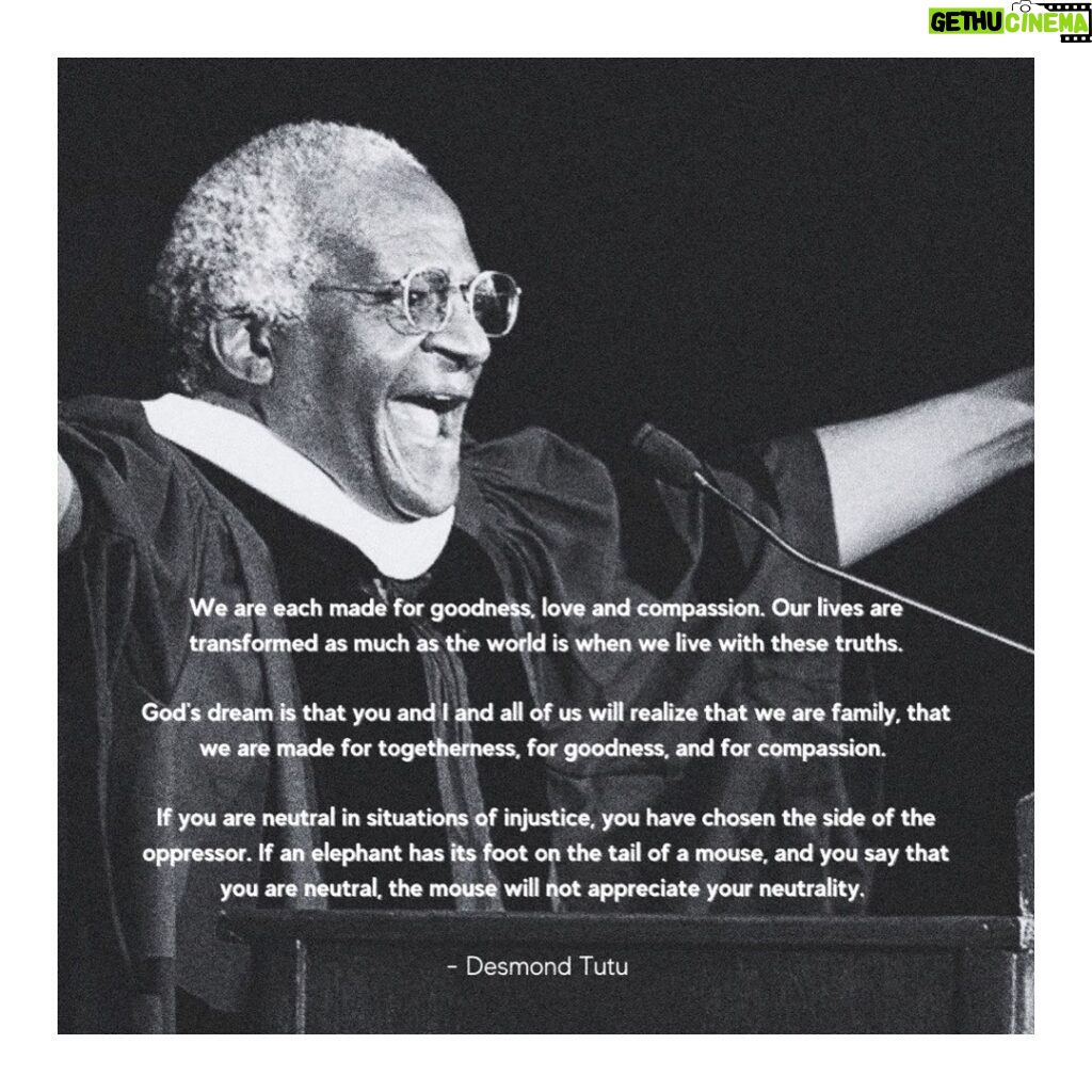 Emma Watson Instagram - and we say goodbye to yet another legend in 2021. desmond tutu your voice for justice will always be ringing through our skies. 🤍