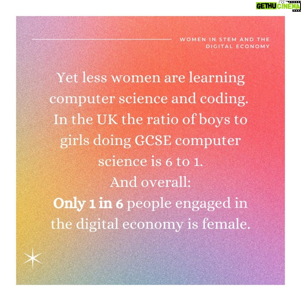 Emma Watson Instagram - WOMEN IN STEM & THE DIGITAL ECONOMY - Good news ladies, the digital economy is a goldmine of opportunity (with higher paying salaries!), and it desperately wants more women to join force. Karlie Kloss @karliekloss is one powerhouse who recognizes this and has created the very successful Kode With Klossy Program @kodewithklossy 👩‍🔬💻🤍 But to further explain (and encourage!) why women should be involved in building the digital economy - here is some key information!