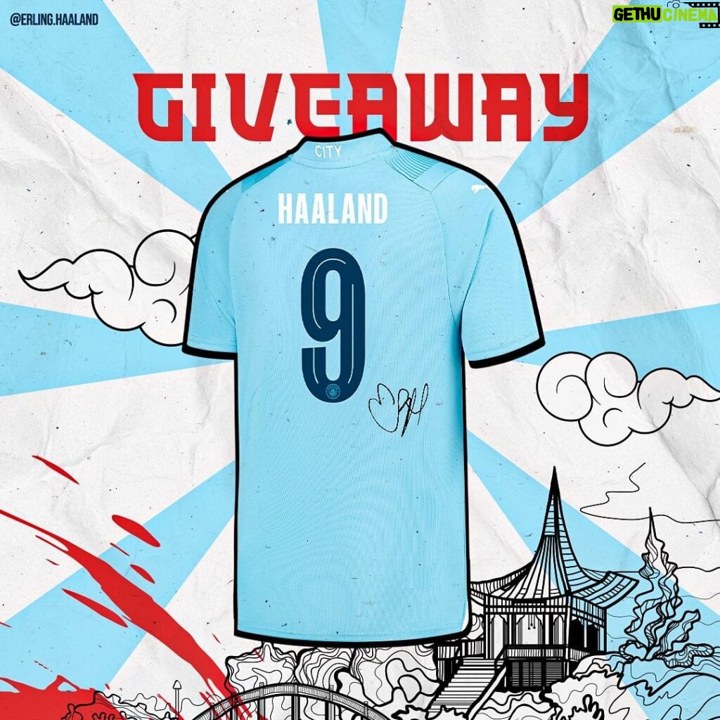 Erling Haaland Instagram - 🇯🇵 GIVEAWAY TIME 🇯🇵 To all my fans in Japan! Me and @taiyojr.10 are giving away a signed @mancity jersey! 🧘🏼‍♂️ To enter... ➡️ You need to take a picture with a @mancity shirt from somewhere in 🇯🇵 and post it to your feed with the hashtag #EH9inJapan. Or send it to me (@erling.haaland) through direct message. I'll pick the winner and announce it on the 26th. Good luck! (Only to fans living in Japan) 🇯🇵 プレゼントタイム 🇯🇵 日本のファンの皆さんへ！僕と♪taiyojr.10がサイン入り♪mancityジャージをプレゼントします！🧘🏼‍♂️ 応募方法 ➡️ 🇯🇵 のどこからでもいいので、˶@mancityのシャツと一緒に写真を撮って、ハッシュタグ「#EH9inJapan」をつけて自分のフィードに投稿してください。またはダイレクトメッセージで私（@erling.haaland）に送ってください。当選者を選び、26日に発表します。幸運を祈る！ (日本在住のファン限定です)