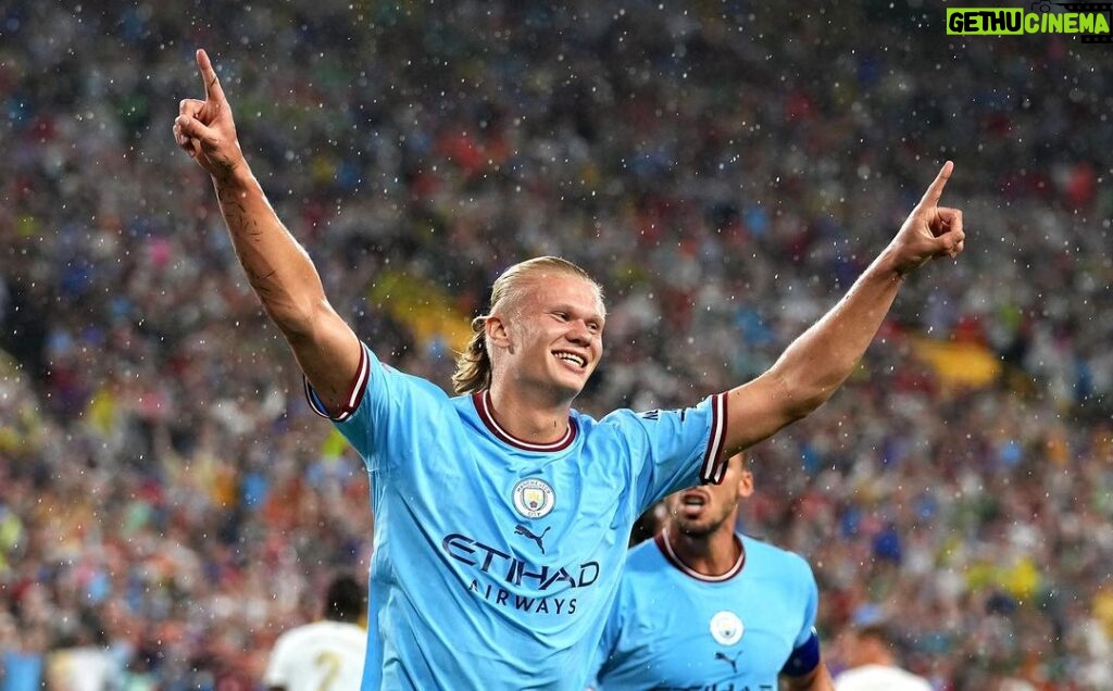 Erling Haaland Instagram - Where it all began... A year ago today, my first game and first goal 💙 @mancity #OnThisDay