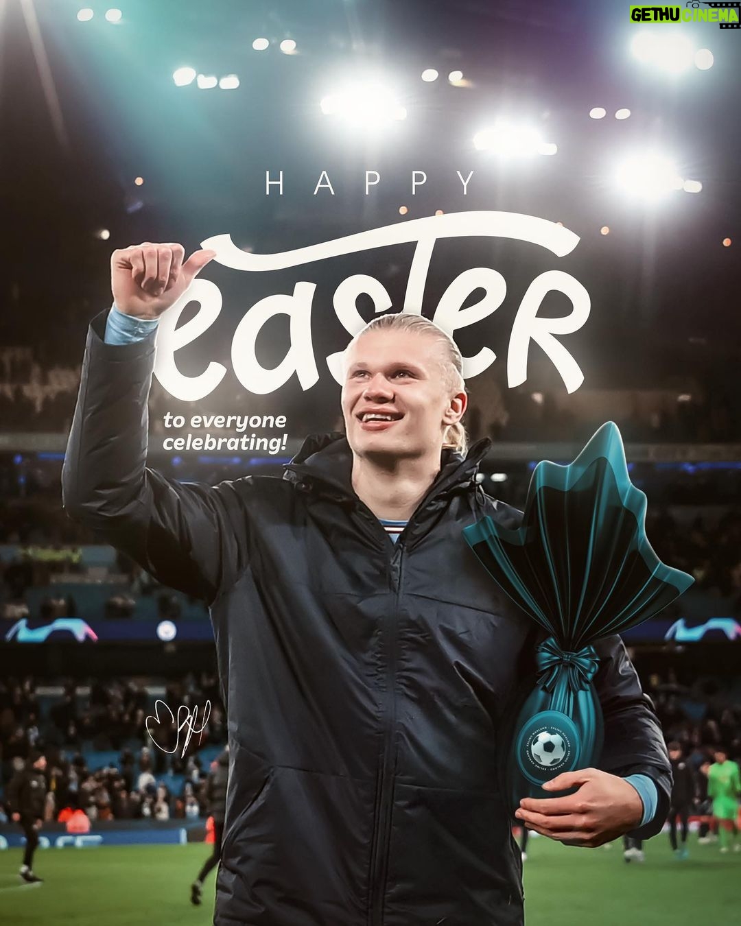 Erling Haaland Instagram - Wishing everyone celebrating a Happy Easter! 🐰 I hope you enjoy the special day with your loved ones! 🙏🏻