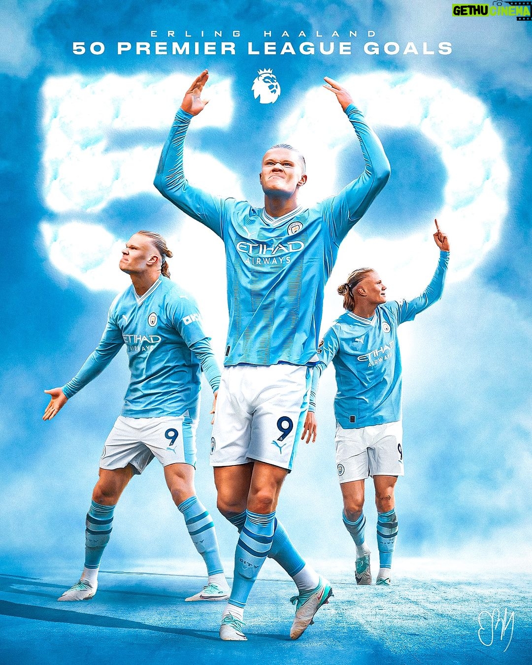 Erling Haaland Instagram - 50 prem goals, this one feels very, very special π I'm so thankful to be surrounded by such incredible teammates and staff who inspire me to grow everyday. It's a privilege to play for this club! π«Άπ»