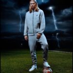 Erling Haaland Instagram - A Force of Nature gathers the storm in #NikeTech 🌩️ Nike Tech works on the sidelines or in town, when it’s blue skies or if the clouds are rolling in. Just watch out for lightning ⚡️ ️Shop the new collection now at Nike.com