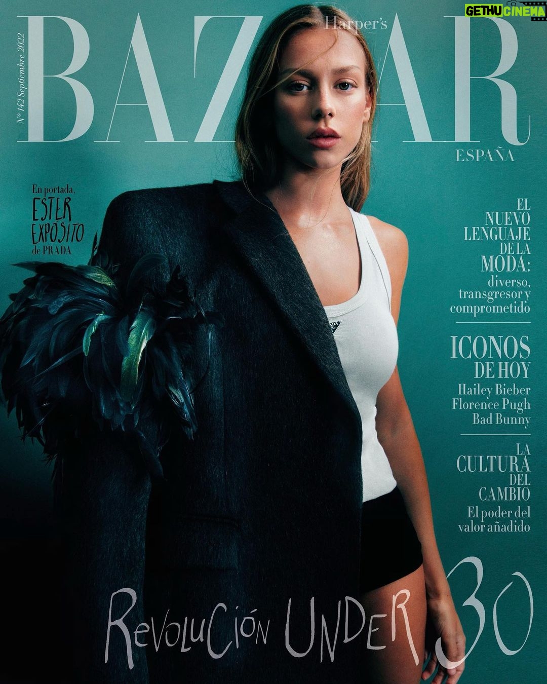 Ester Expósito Instagram - 🤍🤍🤍gracias @harpersbazaares y a mi @leticiadoleraoficial por una charla bonita, inteligente y sensible, como ella. y a esta suerte de equipo @javier_biosca @inmajimenezbazaar @jesusdepaula @alex_saint @albamelendo @antonio_abeledo 💚