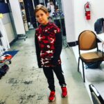 Ethan Thomas Jung Instagram - A throwback to little me in wardrobe getting prepped for an @academy shoot! #photoshoot #wardrobe #throwback #model #cute #athletic #camo #bts #behindthescenes