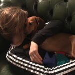 Faye Marsay Instagram – Snuggles with a sausage
