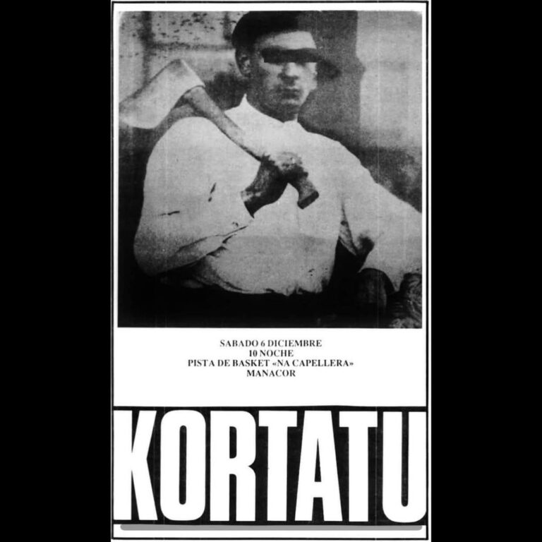 Fermin Muguruza Instagram - 15 de noviembre 1985... invitación a la presentación del primer disco de KORTATU. Hace 38 años. Mañana lo celebraremos en MANACOR (donde actuamos con KORTATU en el 86), presentando el documental 