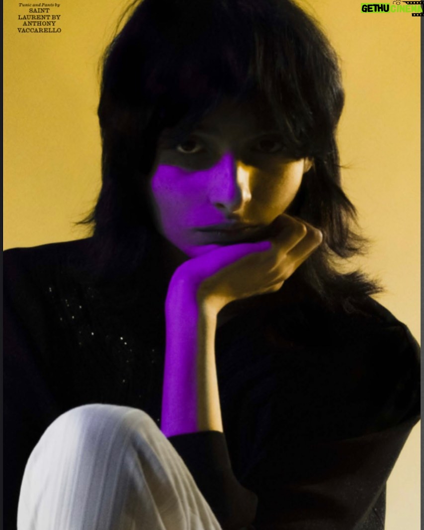 Finn Wolfhard Instagram - Thanks again @interviewmag @cruzcvaldez @dara._ @ysl and all the teams. 🇨🇦 🇫🇷 🇵🇭 🇺🇸 No thanks to @vancityreynolds for suggesting the “non-permanent purple” but “psych!! guess what, Finn!?! That purple is permanent!! That means forever” foundation. 👿.