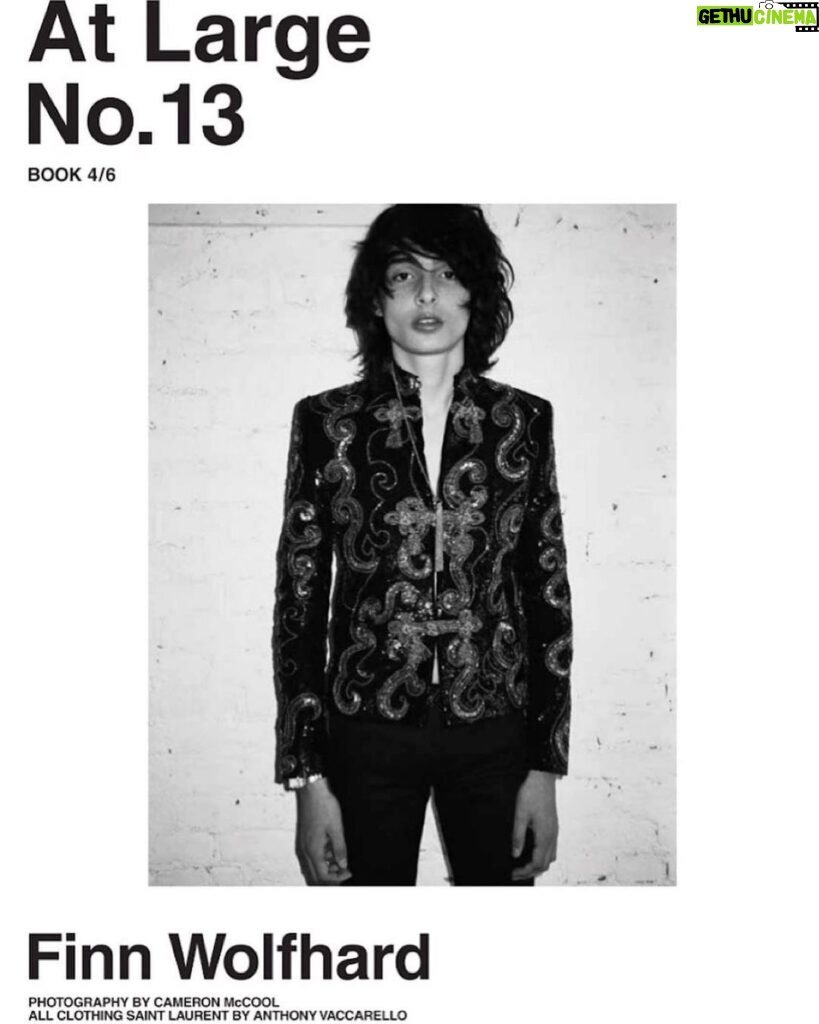 Finn Wolfhard Instagram - Go grab a magazine or a book today. @atlargemagazine At Large No. 13, available now! @finnwolfhardofficial X @ysl 🖤@anthonyvaccarello ・・・ #SaintLaurent Winter 19 #atlargemagazine @cameronmccool @paulsinclaire