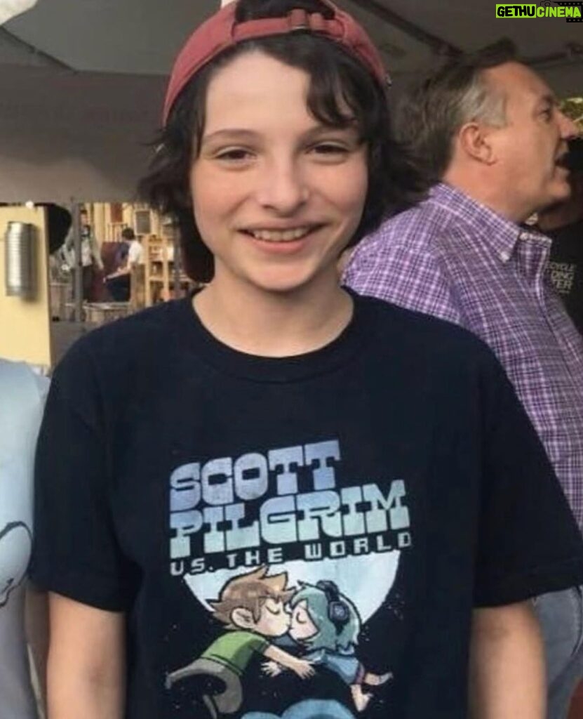 Finn Wolfhard Instagram - The first blu ray I ever bought was Scott Pilgrim Vs. The World. I remember seeing it in theaters and becoming completely obsessed with it. I read all the books, learned all the songs on bass. The producers who made the unbelievably beautiful and hilarious Scott Pilgrim Takes Off gave me the opportunity to live out my childhood dream. I got to play Scott pilgrim in a small scene! Thanks to all who got me to be apart of it. Please go watch! Streaming now on Netflix