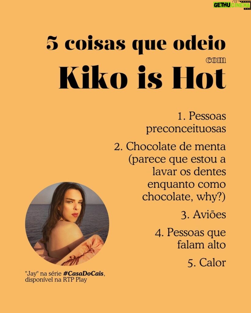 Francisco Soares Instagram - Pedimos ao @kikoishot uma lista com 5 coisas que adora e 5 coisas que odeia. Kiko is Hot é argumentista e protagonista de #CasaDoCais e Mr. X em #5Starz ambas na @rtpplay e também a Testemunha em #15’ com estreia no @festfilmfestival