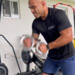 Frank Camacho Instagram - “Hey love @sarah.filush.camacho film me doing the spinners so I can post about how badass it is.” 😂 . These spinners are such a great and simple piece of exercise equipment I’ve grown to enjoy the benefits of. Thanks Coach @raychargualaf