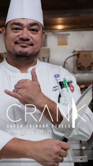 Frank Camacho Instagram - Hyatt Executive Chef & Smoke Master, Brendan Makahi slices with unrivaled precision using our ZDP189 blade. 🔪👨‍🍳 Elevate your culinary game! Visit BladesByCrank.com now for exclusive early access to our launch. #bladesbycrank #shinarp #knives #Marianas