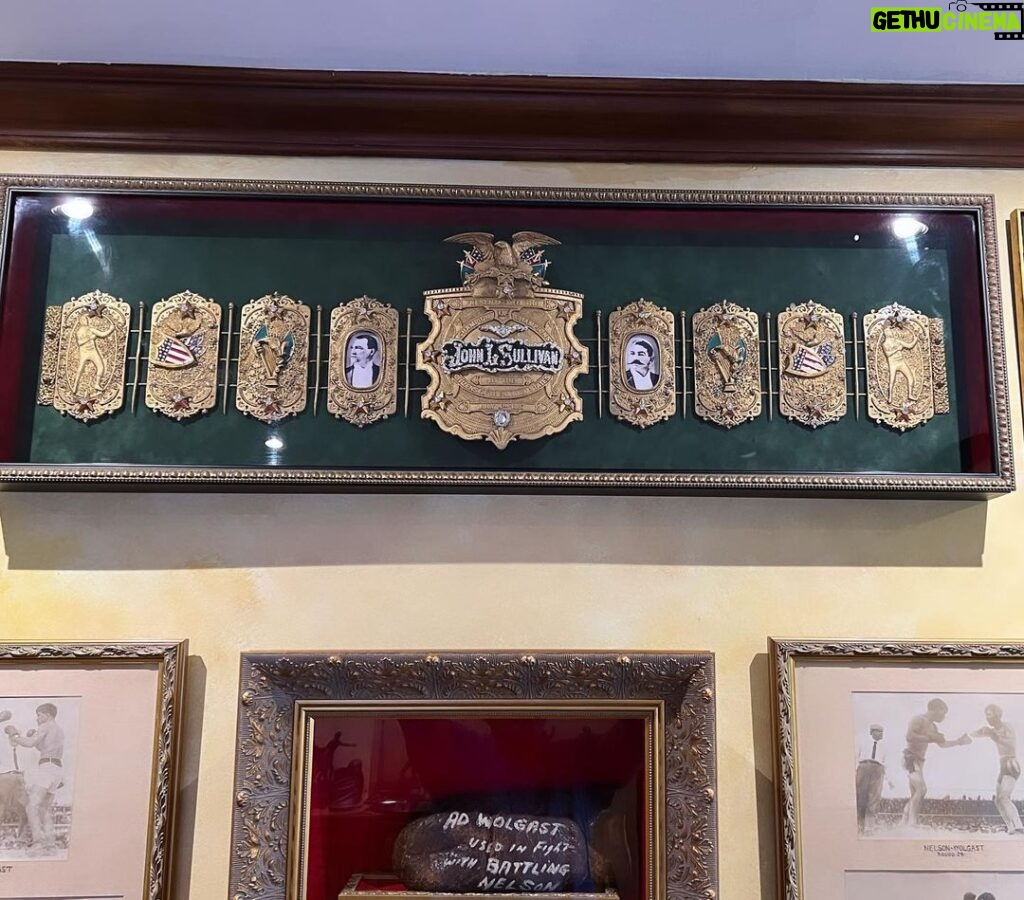 Frank Stallone Jr. Instagram - John L Sullivan belt, he's one of my favorite fighters of a period in American history. The old saying I can lick any son of a bitch in the house, or shake the hand that shook the hand that shook the world.🥊 @john.l.sullivan #johnlsullivan #boxing 🥊🥊🥊