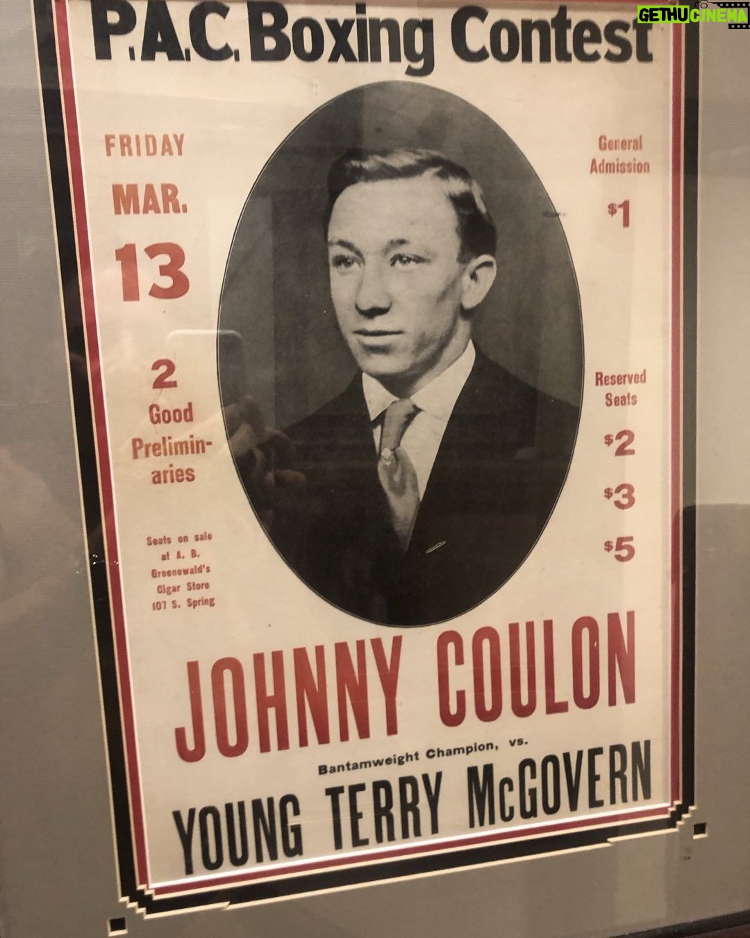 Frank Stallone Jr. Instagram - This the only poster I've ever seen of bantamweight champion Johnny Coulon out of Chicago originally from Canada. He was a great fighter. He lived a long life , this is a very, very rare poster if you read up on him he was a very interesting man later in life he had a trick where nobody could lift him off the ground and nobody could do it , it was an amazing trick he was famous for at 118 pounds . This is another piece of boxing memorabilia from the beginning of the 20th century from the Frank Stallone museum