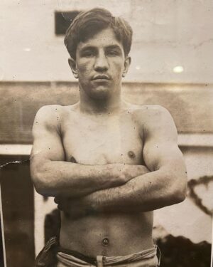 Frank Stallone Jr. Instagram - One of my favorite fighters Ad Wolgast, who was lightweight champion from 1910 to 1912. Was in what is considered the most brutal fight in boxing history a schedule 45 round fight against great lightweight champion Battling Nelson Wolgast stopped Nelson in the 40th round, I have the largest and best collection of Ad Wolgast in the world, this is just a tiny portion of it. I love the heart and soul of this man who at one time was the richest athlete in the country , I have his bank statement and died penniless and blind in a California mental inside institution at Camarillo in 1955 as you can see I have his wallet, with his handkerchief, the other picture is Wolgast with Bantamweight champion Johnny Coulon and the other with friends and the last is of the 5’ 4” man staring down. #adwolgast #battlingnelson #camarillo #california #cadillacmi #boxing @unclefranksbourbon