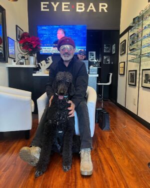 Frank Stallone Jr. Instagram - I've always loved standard Poodles, I'm here with Melvin at my pal Rob Mione Eye Bar in Beverly Hills. My favorite place where I buy all my glasses. @eyebarbh @Rob Mione #standardpoodle